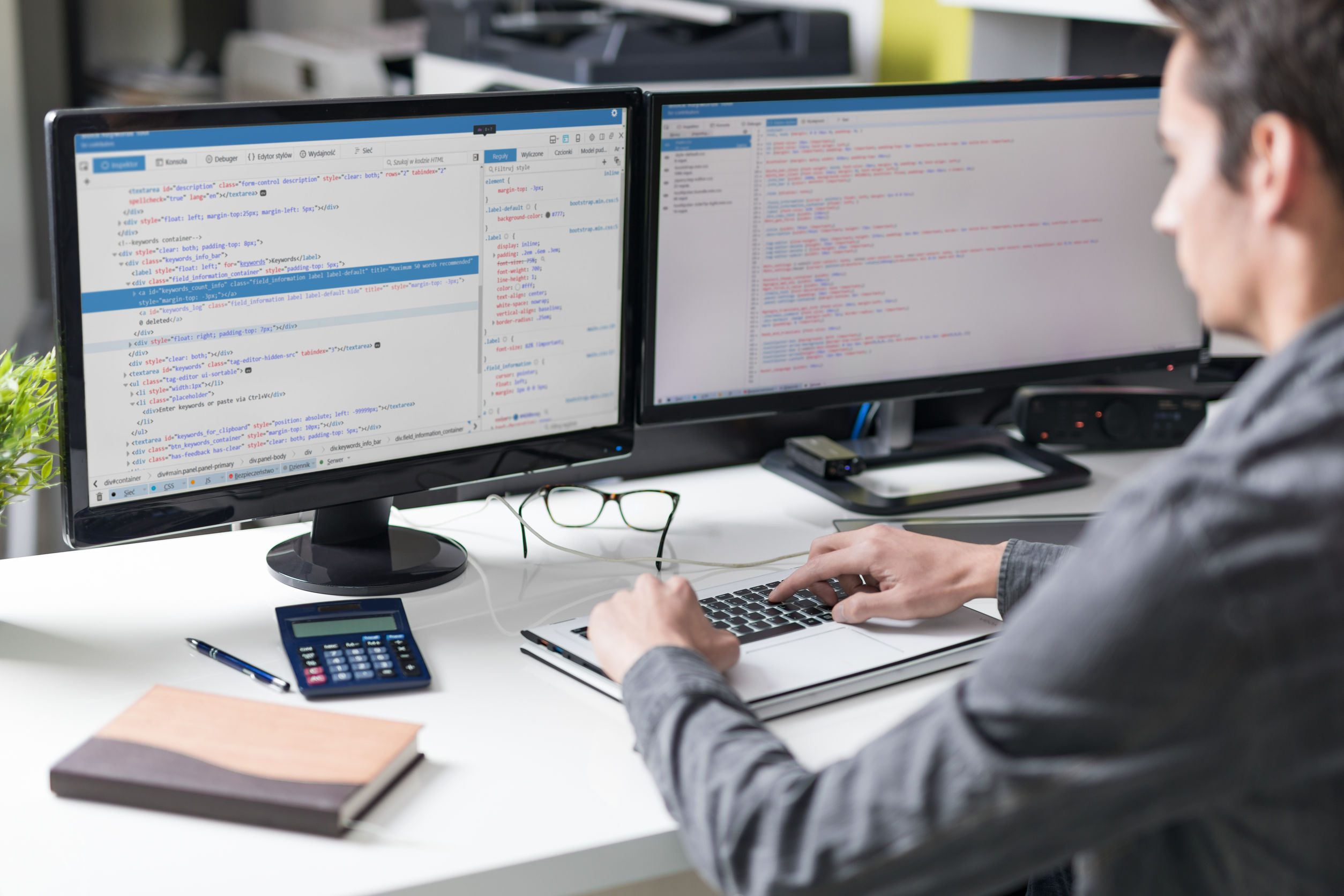 Developing programming and coding technologies. Website design. Cyber space concept.
